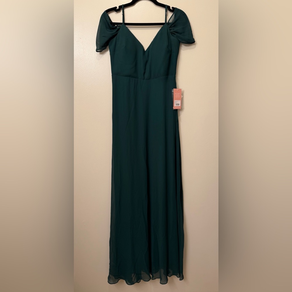 Birdy Grey Devin Chiffon Dress Emerald Green- Size M- NWT- Pockets